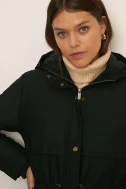 New Oasis Petite Quilted Winter Midi Parka Neutral