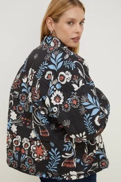 New Oasis Petite Rachel Stevens Oversized Wrap Padded Coat Black