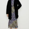 Outlet Oasis Petite Recycled Faux Fur Collared Long Coat Black