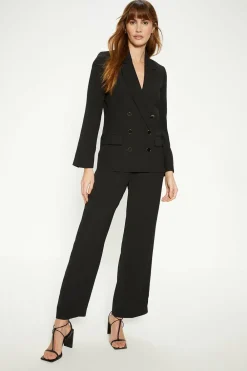 Discount Oasis Petite Relaxed Double Breasted Crepe Blazer Black