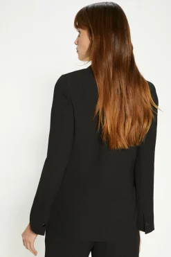 Discount Oasis Petite Relaxed Double Breasted Crepe Blazer Black