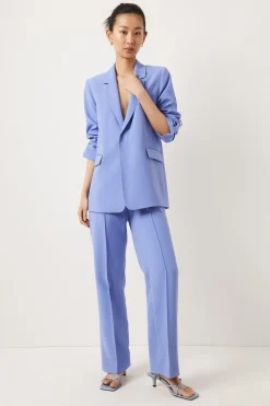 Discount Oasis Petite Roll Sleeve Tab Detail Tailored Blazer Blue