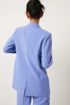 Discount Oasis Petite Roll Sleeve Tab Detail Tailored Blazer Blue