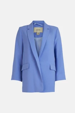 Discount Oasis Petite Roll Sleeve Tab Detail Tailored Blazer Blue