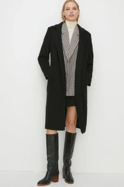 Online Oasis Petite Single Breasted Relaxed Coat Black