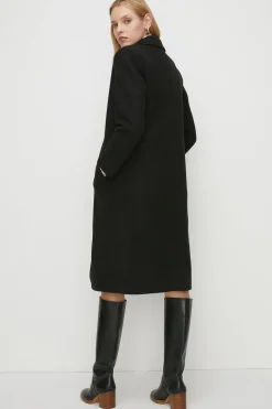 Online Oasis Petite Single Breasted Relaxed Coat Black
