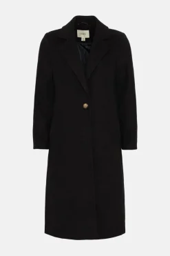 Online Oasis Petite Single Breasted Relaxed Coat Black