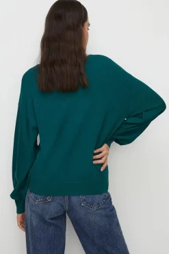 Discount Oasis Petite Slash Neck Knitted Jumper Forest