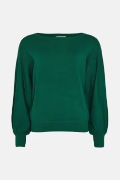 Discount Oasis Petite Slash Neck Knitted Jumper Forest