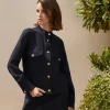 Online Oasis Petite Smart Boxy Pocket Detail Jacket Navy
