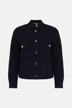 Online Oasis Petite Smart Boxy Pocket Detail Jacket Navy