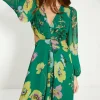 Outlet Oasis Petite Soft Floral Detail Cut Out Maxi Dress Green