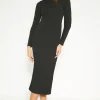 Online Oasis Petite Strappy Back Crepe Jersey Midi Dress Black