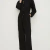 Clearance Oasis Petite Tencel Jumpsuit Black