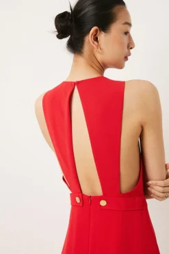 New Oasis Petite V Neck Sleeveless Dress Red