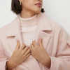 Fashion Oasis Petite Wool Mix Balloon Sleeve Coat Pink