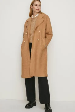 Fashion Oasis Petite Wool Mix Boucle Oversized Coat Camel