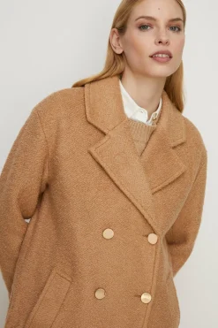 Fashion Oasis Petite Wool Mix Boucle Oversized Coat Camel