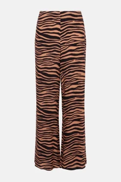 Best Oasis Petite Zebra Printed Wide Leg Trousers Natural