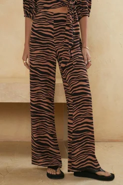 Best Oasis Petite Zebra Printed Wide Leg Trousers Natural