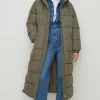 Discount Oasis Petite Zip Through Longline Puffer Coat Navy