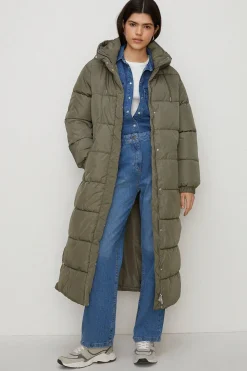 Discount Oasis Petite Zip Through Longline Puffer Coat Navy
