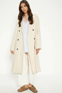 Online Oasis Pleat Detail Belted Trench Coat Beige