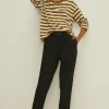 Sale Oasis Pleat Detail Peg Trouser Black