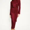 Best Oasis Plisse Belted Midi Dress Berry