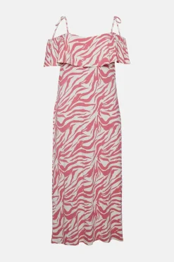 Best Oasis Plus Size Animal Printed Bardot Maxi Dress Pink