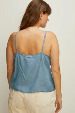 Outlet Oasis Plus Size Button Through Cami Pale Wash