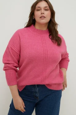 Discount Oasis Plus Size Cosy Longline Rib Detail Jumper Oatmeal