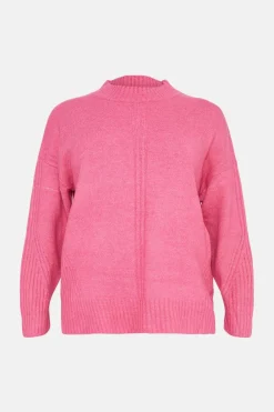 Discount Oasis Plus Size Cosy Longline Rib Detail Jumper Oatmeal