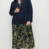 Hot Oasis Plus Size Double Breasted Pea Coat Navy
