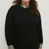 Sale Oasis Plus Size Embellished Shift Dress Black