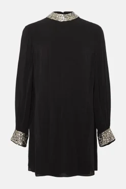 Sale Oasis Plus Size Embellished Shift Dress Black