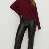 Outlet Oasis Plus Size Faux Leather Straight Leg Trouser Black