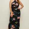 Clearance Oasis Plus Size Floral Printed Multiway Midi Dress Black
