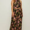 Discount Oasis Plus Size Floral Printed Halter Neck Jumpsuit Black