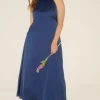 Discount Oasis Plus Size Halter Neck Midi Dress Navy
