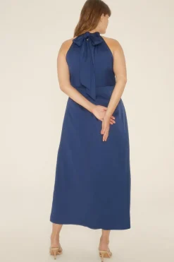 Discount Oasis Plus Size Halter Neck Midi Dress Navy