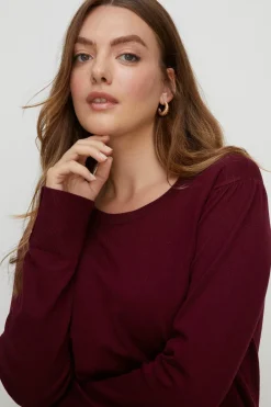 Outlet Oasis Plus Size Knitted Crew Jumper Black