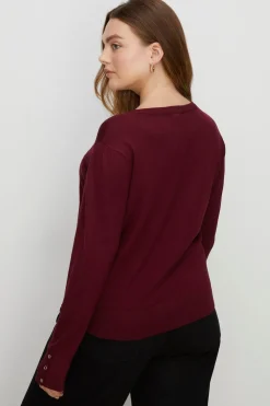 Outlet Oasis Plus Size Knitted Crew Jumper Black