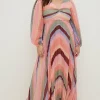 Outlet Oasis Plus Size Micro Pleated Stripe Midi Dress Nude