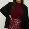 Sale Oasis Plus Size Patterned Jacquard Aline Skirt Pink