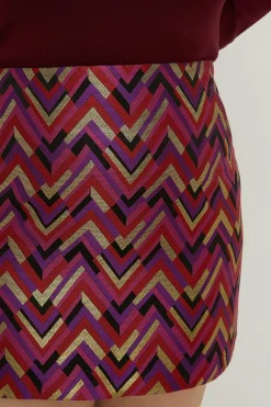 Sale Oasis Plus Size Patterned Jacquard Aline Skirt Pink