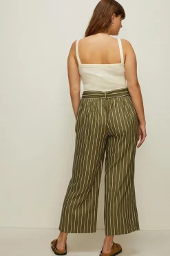 Fashion Oasis Plus Size Printed Wide Leg Trouser Khaki