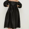 Online Oasis Plus Size Rachel Stevens Satin Dress Black