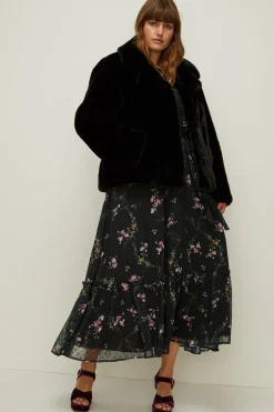 Fashion Oasis Plus Size Recycled Faux Fur Collared Short Coat Mink
