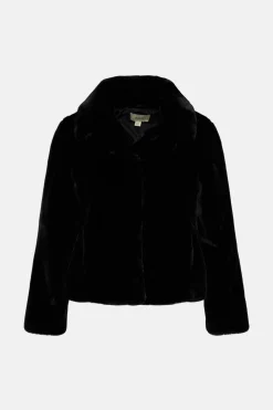 Fashion Oasis Plus Size Recycled Faux Fur Collared Short Coat Mink